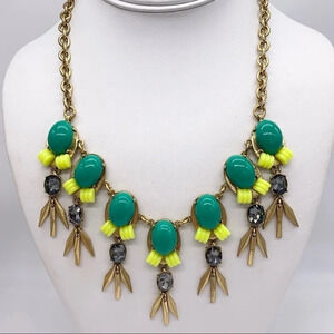J. Crew Green & Yellow Dangle Necklace